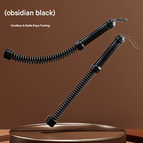 V888-ELOSUNG33863-202509081031-00 Black Heavy Cordless Battle Rope - Portable Weighted Fitness Rope for Home Gym Strength & Cardio Training - Image 1