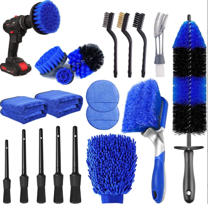 V888-ELOSUNG34340-202507021035-00 20-Piece set Ultimate Car Detailing Kit - Drill Brush & Polishing Pad Set for Car Interior, Wheels, and Exterior Cleaning - Image 1