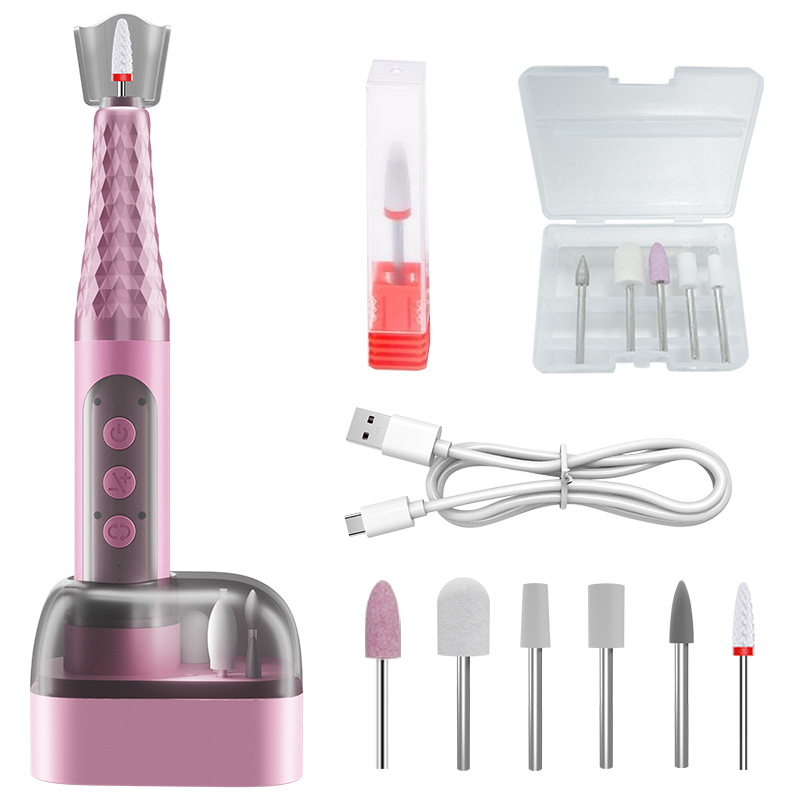 V888-ELOSUNG34556-202507301026-00 Pink Professional Electric Nail Drill Kit - 6-Speed 18000RPM Rechargeable Manicure & Pedicure File for Polishing, Grinding & Gel Removal - Image 1