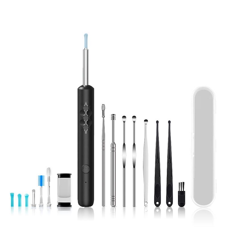 V888-ELOSUNG35635-202507090940-00 Smart Visual Ear Cleaner with HD WiFi Camera - Gentle Silicone Tips, USB-C Rechargeable Otoscope for Safe Ear Wax Removal(Black Premium Edition) - Image 1