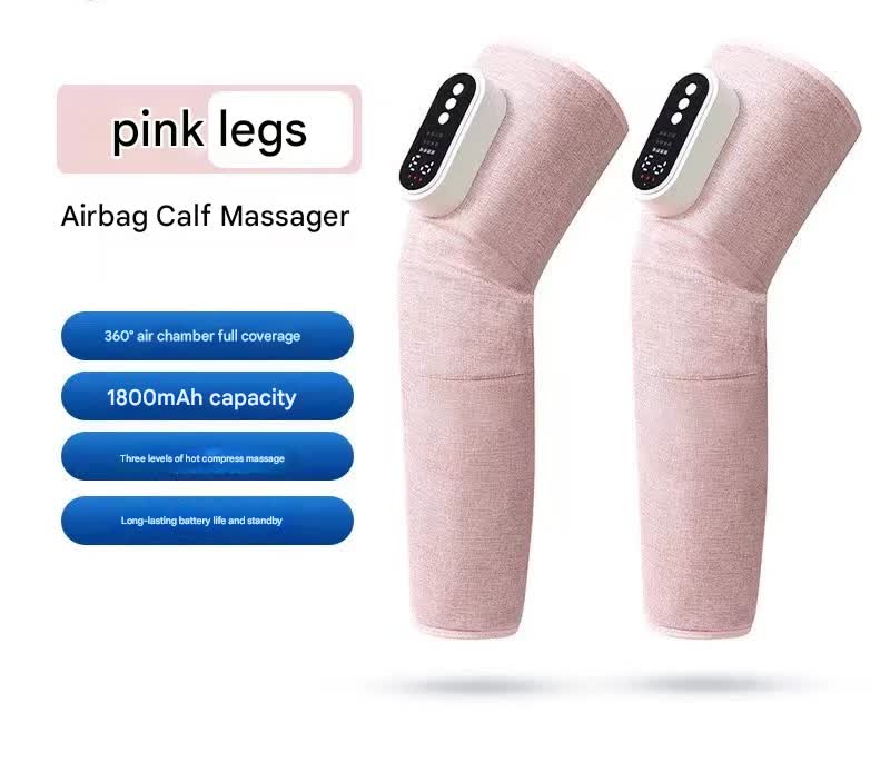 V888-ELOSUNG35649-202507100941-00 Rechargeable Air Compression Leg Massager with Heat Therapy for Knee & Calf Relief(pink-Double) - Image 1