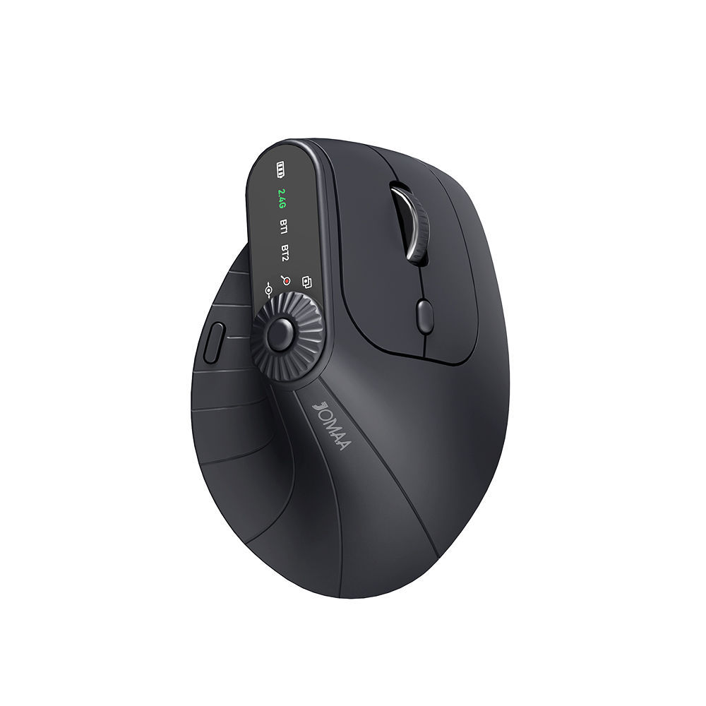 V888-ELOSUNG35692-202507151041-00 Ergonomic Vertical Mouse - 2.4G/Bluetooth Multi-Mode, LED Display, 57-Degree Angle, & 400mAh Battery(Black) - Image 1