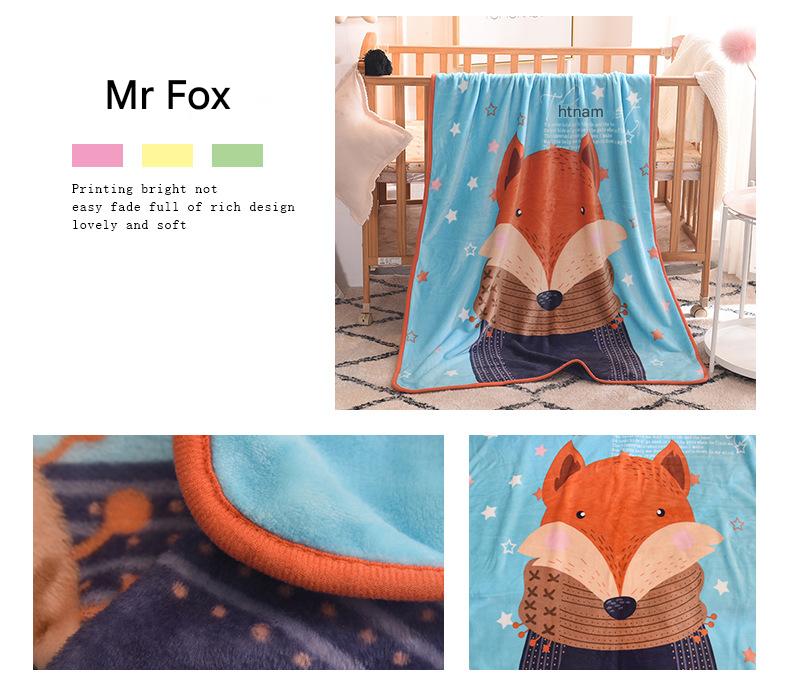 V888-ELOSUNG35766-202507281712-00 Ultra-Soft Kids Plush Fleece Blanket - Cozy Cartoon Animal Throw for All Seasons (Fox) - Image 1