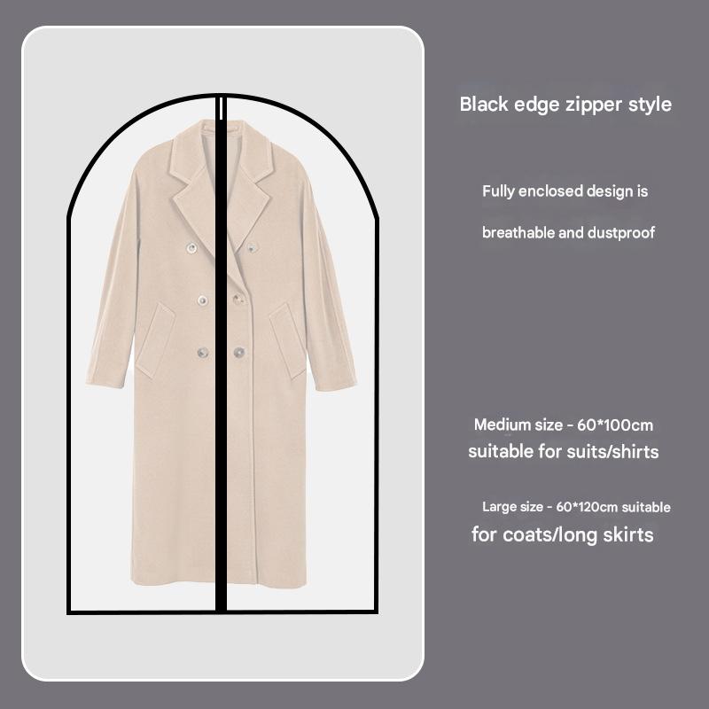 V888-ELOSUNG36116-202508041442-00 Black Edge 10-Pack Hanging Garment Bags for Closet Storage - Translucent Dust-Proof Suit Covers, Washable & Reusable Coat Protectors (2 Sizes) - Image 1