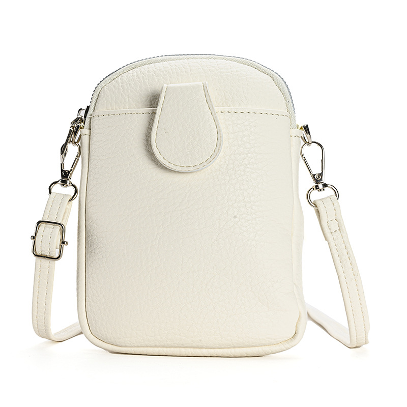 V888-ELOSUNG36290-202508141916-00 White Chic Crossbody Phone Bag - Womens PU Leather Mini Shoulder Purse with Adjustable Strap - Image 1