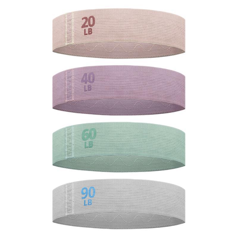 V888-ELOSUNG36348-202508300015-00 Colorful Fabric Resistance Bands for Legs and Glutes - Set of 4 Non-Slip Workout Loops - Image 1