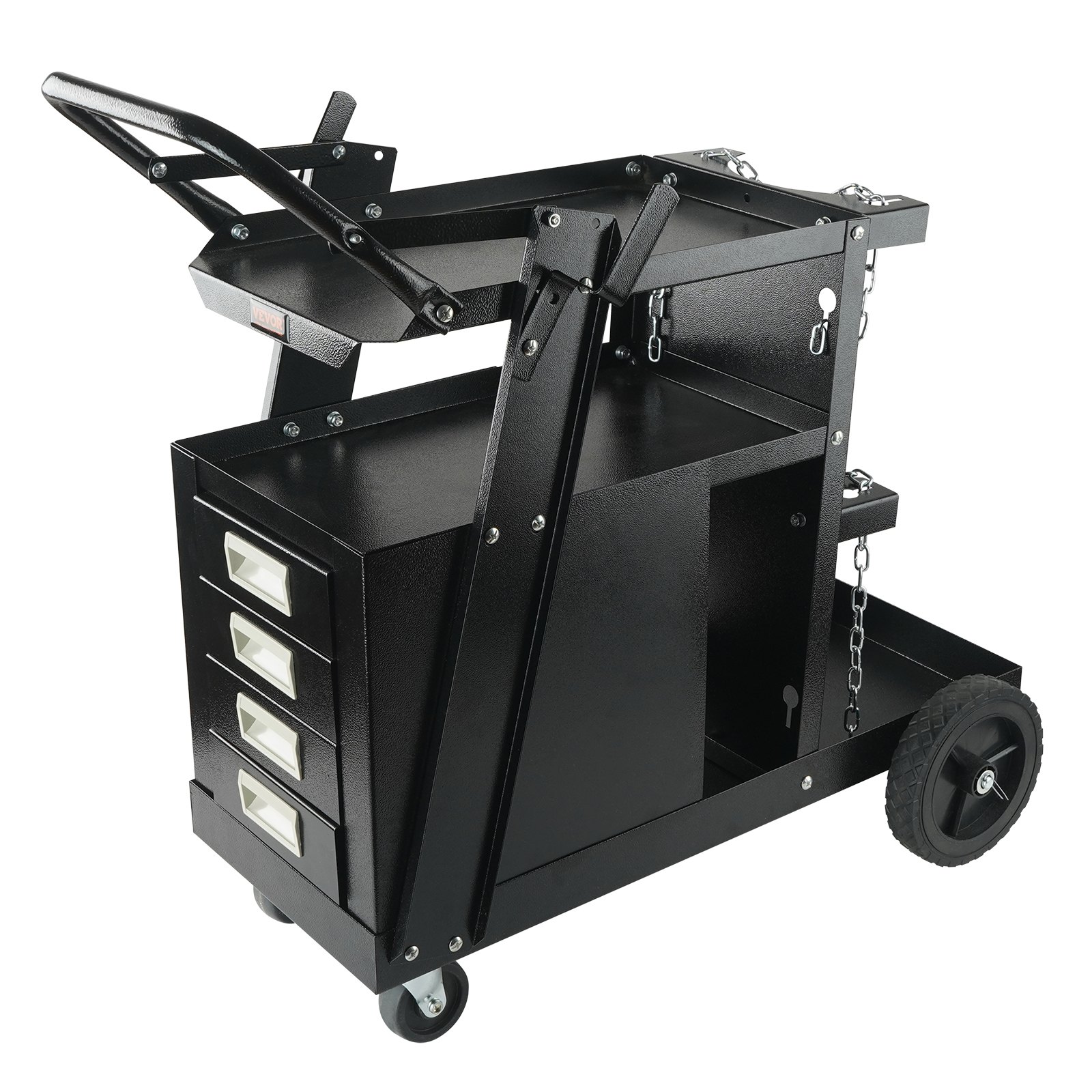 V952-ECSTHJTC265LBXFETV0-202507141825-00 VEVOR Welding Cart, 2-Tier 4 Drawers Welder Cart with 265 LBS Weight Capacity, Swivel Wheels, Tank Storage Safety Chains, Heavy Duty Rolling MIG Welder Cart for Mig Welder and Plasma Cutter - Image 1