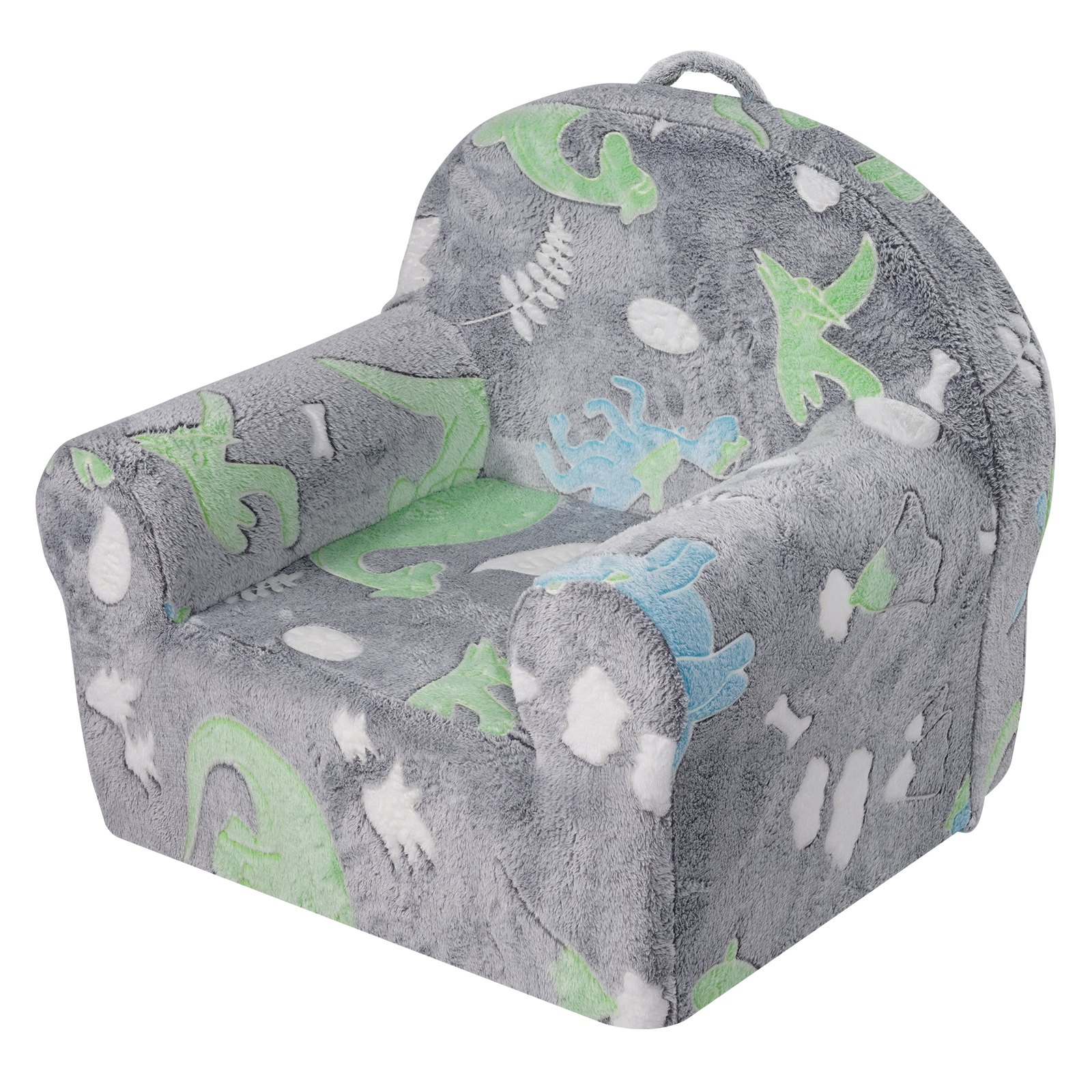 V952-ETSF6354652I9VPLOV0-202507141452-00 VEVOR Toddler Chair Glow in the Dark Plush Baby Chair Playroom Furniture Grey - Image 1