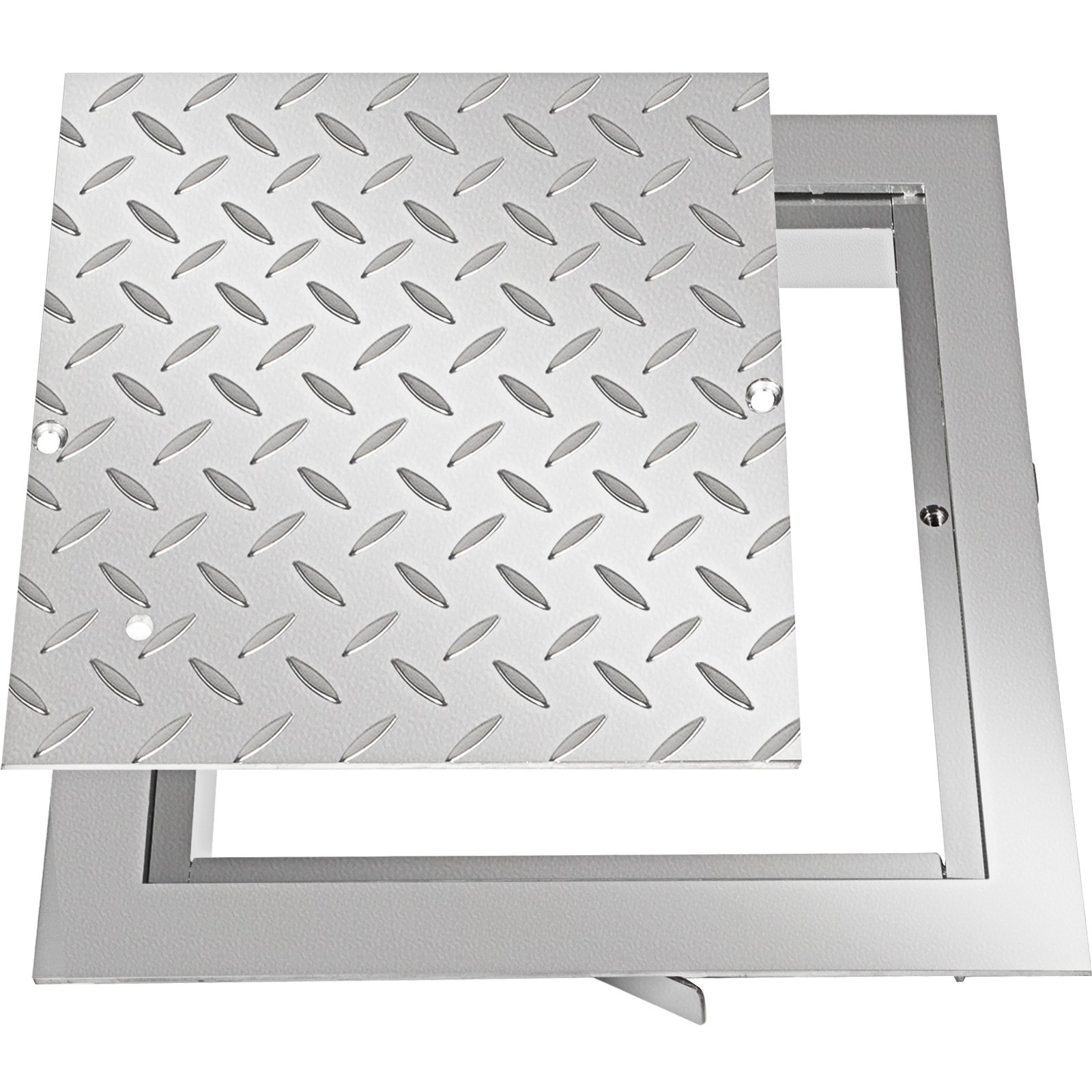 V952-GB30X300000000001V0-202507141410-00 VEVOR Recessed Manhole Cover 11.8""x11.8"" Clear Opening, Galvanized Steel Drain Cover Overall Size 14.5""x14.5"", Sealed Square Manhole Cover and Frame, Steel Man Hole Lid Inspection Access for Boat/ - Image 1