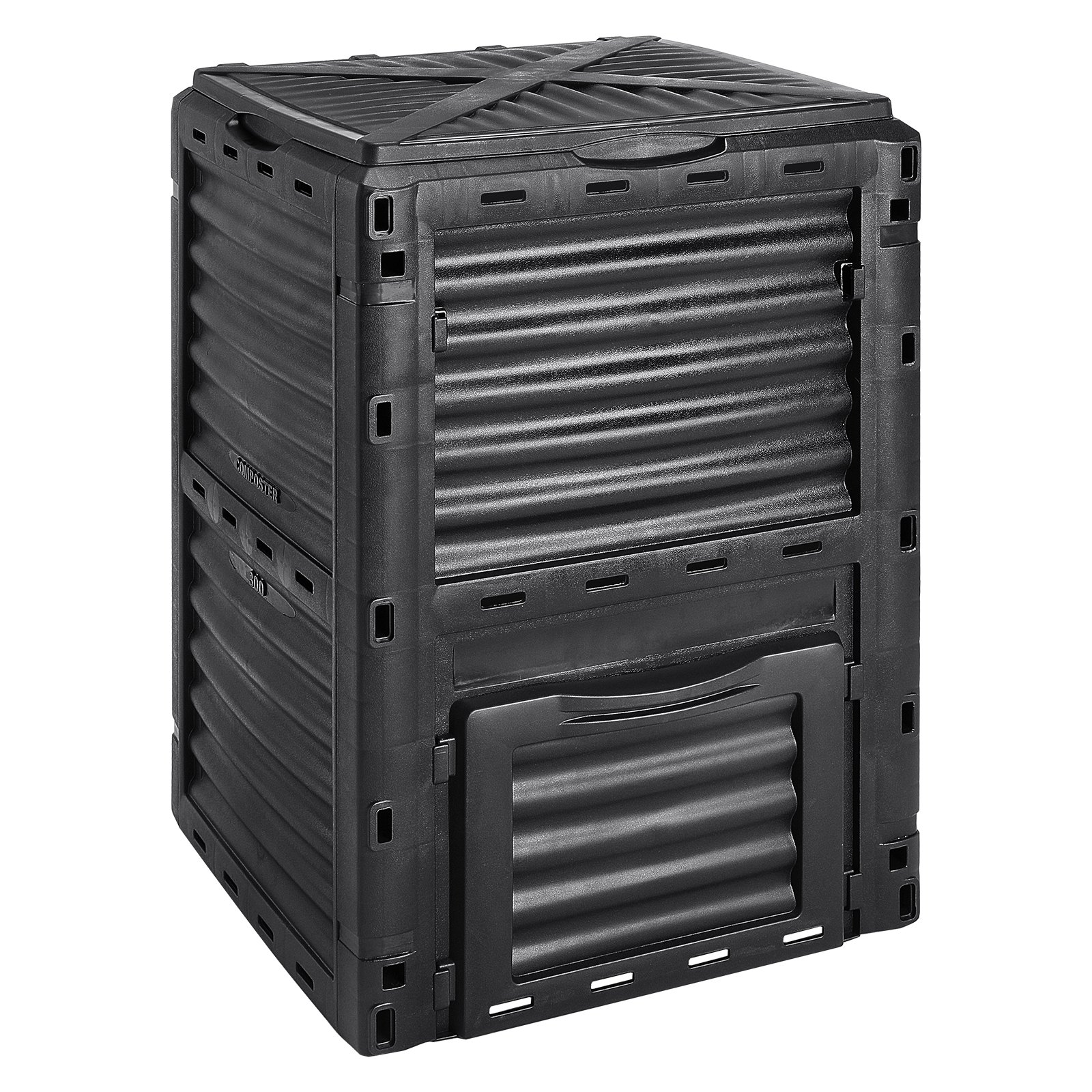 V952-GDSDFXHSPP80WX06WV0-202507141417-00 VEVOR Garden Compost Bin 300 L, BPA Free Composter, Large Capacity Outdoor Composting Bin with Top Lid and Bottom Door, Easy Assembling, Lightweight, Fast Creation of Fertile Soil - Image 1
