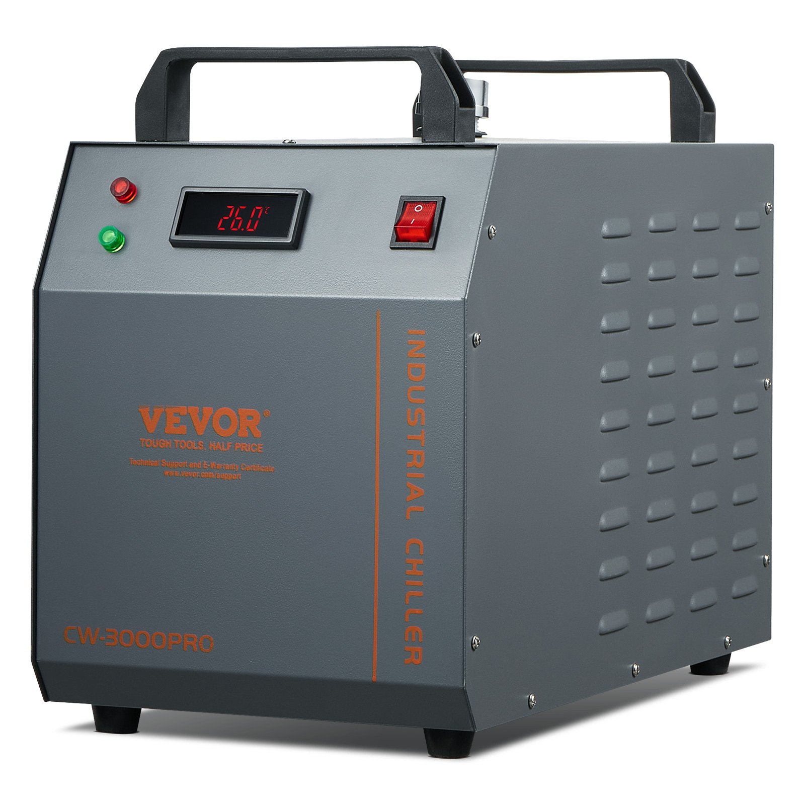 V952-GYLSJFLS12L1YAX14V3-202508011821-00 VEVOR Industrial Water Chiller, CW-3000(PRO), 150W Air-Cooled Industrial Water Cooler Cooling System with 12L Water Tank Capacity 18 L/min Max Flow Rate, for Laser Engraving Machine Cooling Machine - Image 1