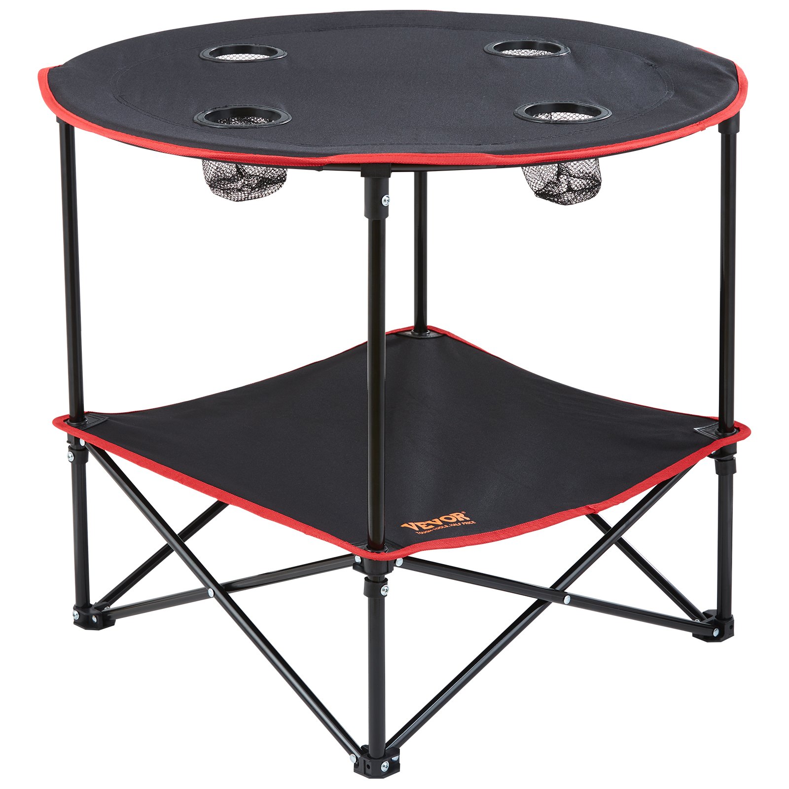 V952-HWZDBZN55LBS4D4TOV0-202507141727-00 VEVOR Folding Camping Table, Outdoor Portable Side Tables, Lightweight Fold Up Table, 600D Oxford Fabric & Steel Ultra Compact Work Table with Large Storage & Carry Bag, For Beach Picnic, 28.3"x24" - Image 1