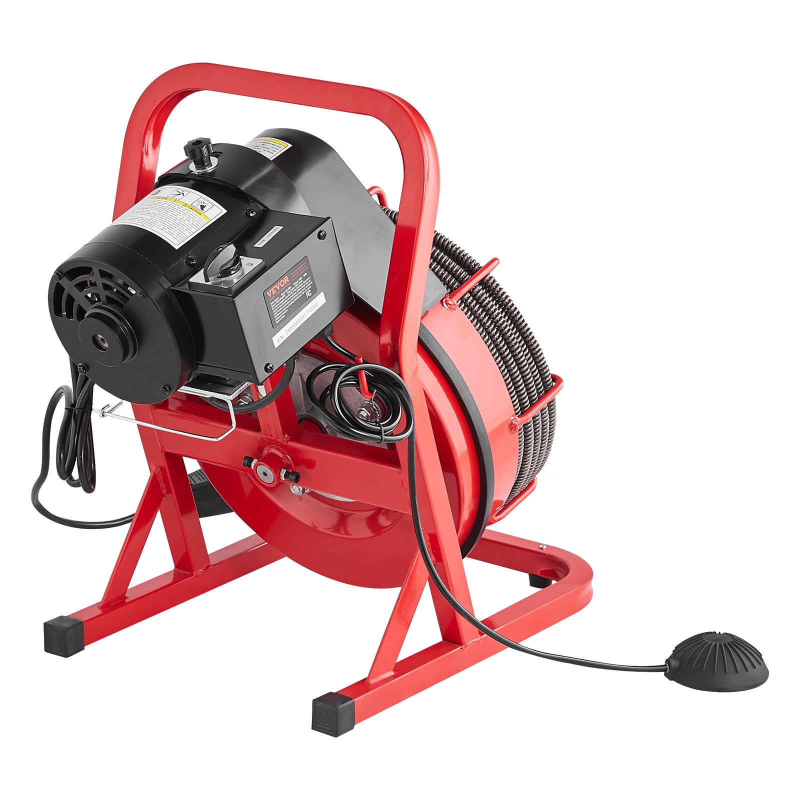 V952-SDJJKLSGDSTJGDO6AV3-202507141626-00 VEVOR Drain Cleaner Machine Drain Auger 75FT x 1/2 Inch Manual Feed & 4 Cutters - Image 1