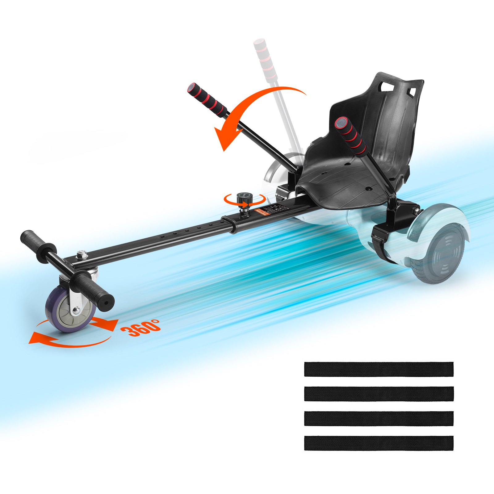 V952-XFHBZYGLKGLKIKYPCV0-202507141527-00 VEVOR Hoverboard Seat Attachment, Compatible with All 16.5cm20.3cm21.6cm25.4 Hoverboards,Grips Control,Adjustable Frame Length and 99.8 kg Load Capacity,Hover Board Go Karts Accessory,for Kids Adults - Image 1