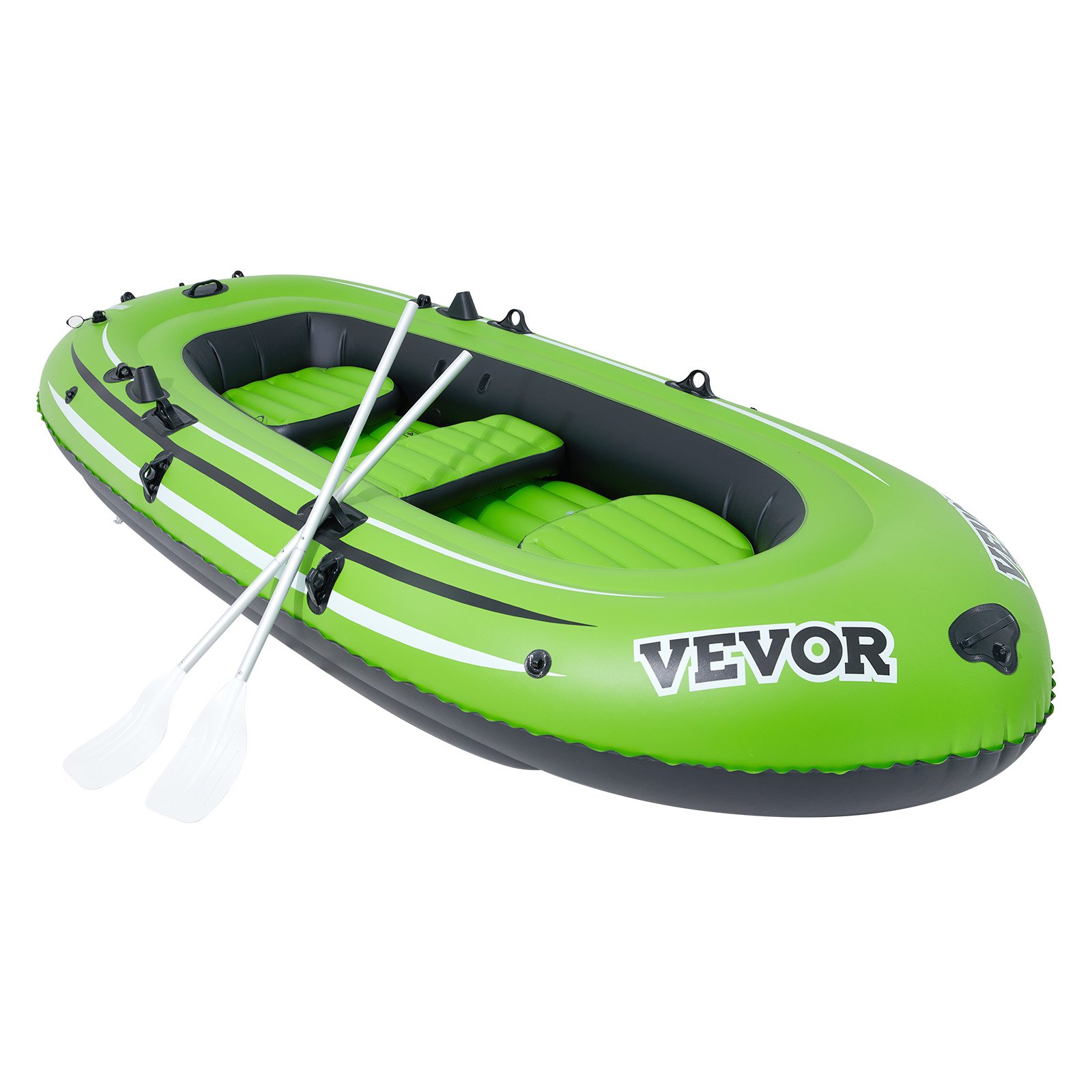 V952-YCK5RK0000001E0ROV0-202508011637-00 VEVOR Inflatable Boat, 5-Person Inflatable Fishing Boat, PVC Portable Boat Raft Kayak, 1158 mm Aluminum Oars, High-Output Pump, Fishing Rod Holders, and 2 Seats, 1100 lb Capacity for Adults, Kids - Image 1