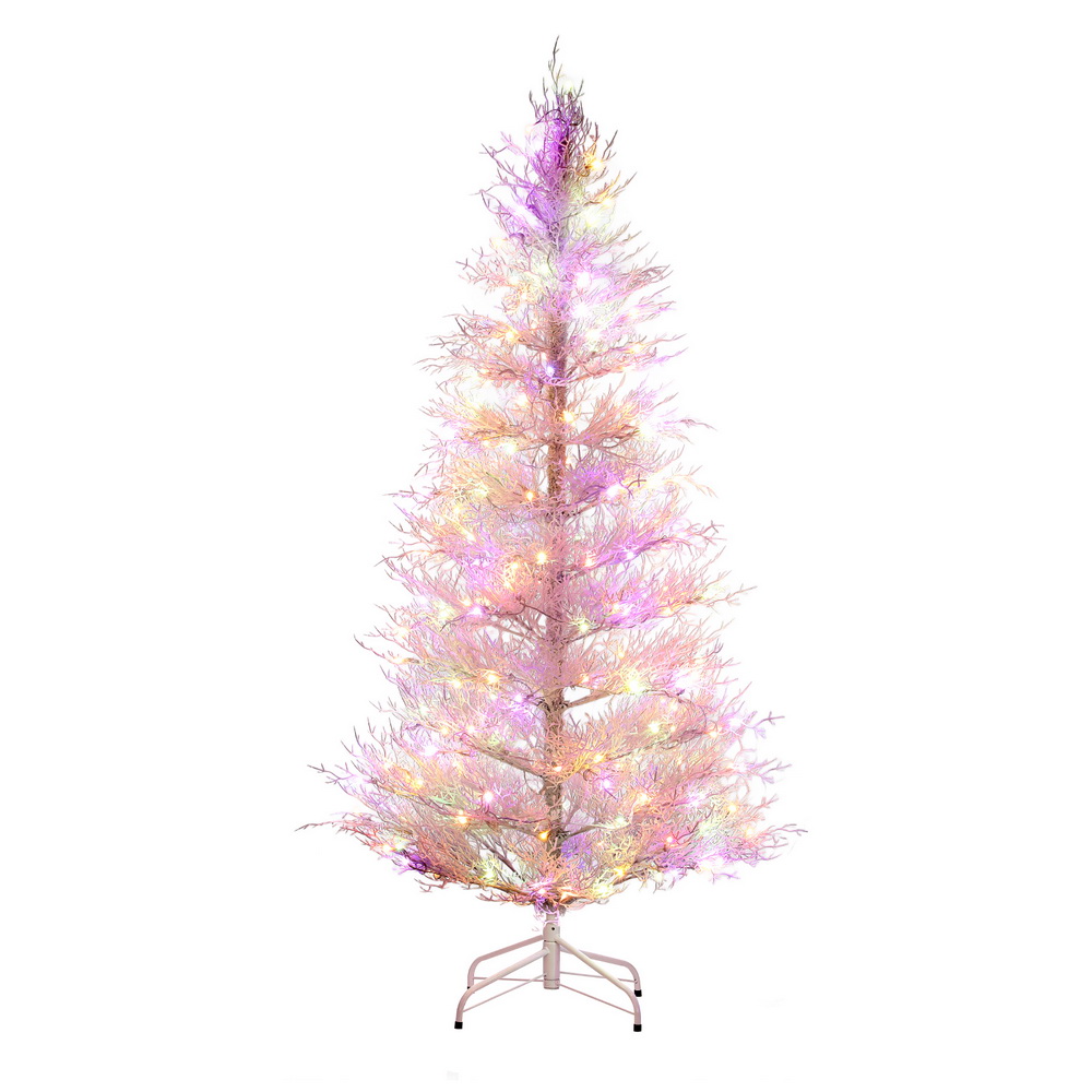 XM-TR-SPARSE-6FT-WH-MC-202508061628-00 Jingle Jollys 1.8M LED Christmas Tree 8 Modes Adjustable Multi Color Light Snowy - Image 1