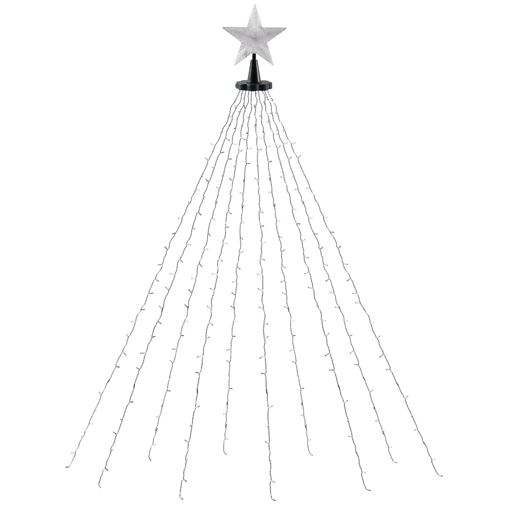 XMAS-MOT-TOPPER-WM-202508061618-00 Jingle Jollys 2.5M Christmas Lights Waterfall String Light 300 LED Star Topper - Image 1