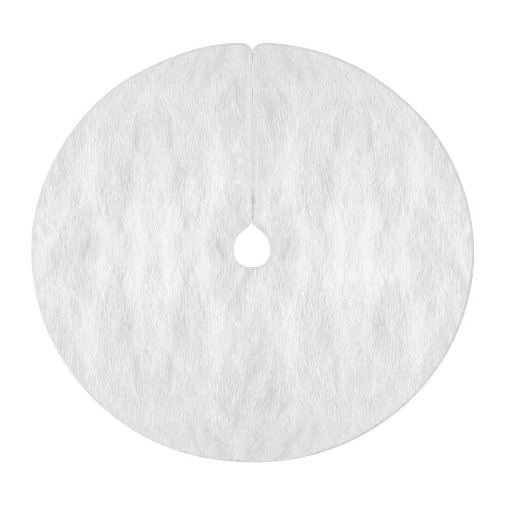 XMAS-SKIRT-PLUSH-WH-120-202508061628-00 Jingle Jollys Christmas Tree Skirt 120cm Plush Xmas Fluffy Ornaments Decor White - Image 1